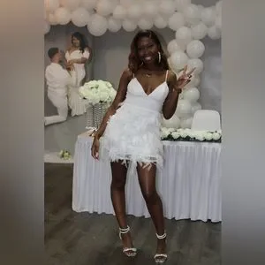 Dresses Shein Sexy Solid Feather Decor Bodycon Dress Poshmark